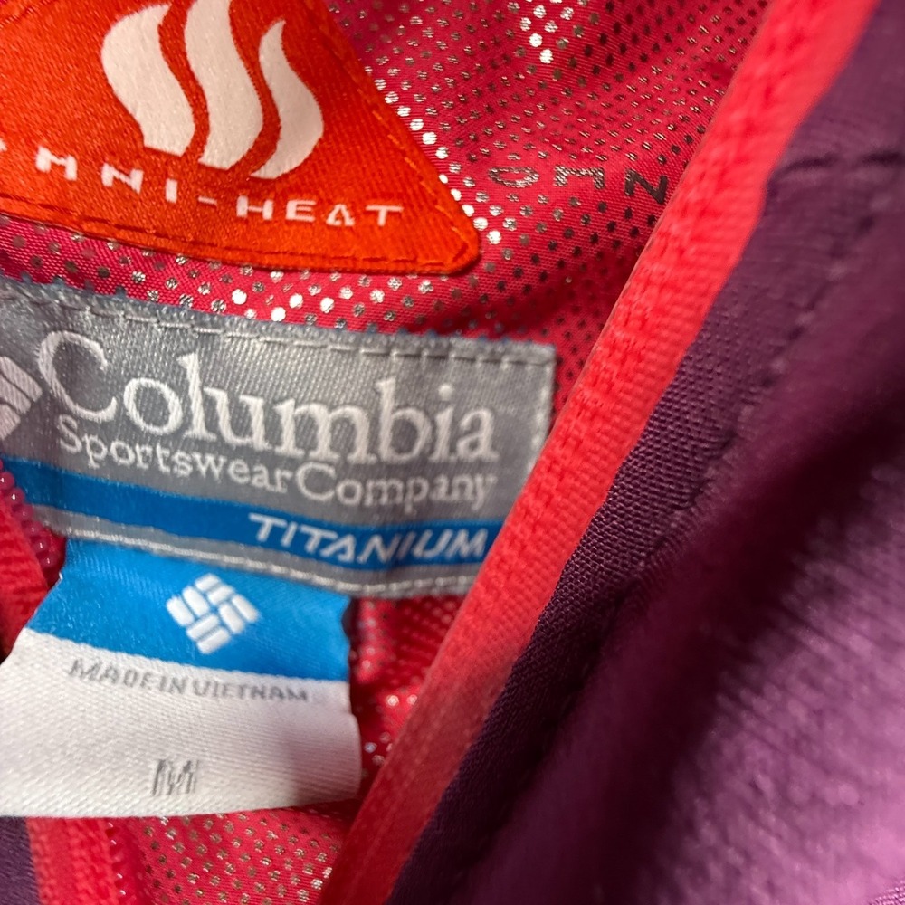 Columbia Titanium Girls M Purple Hooded Ski Rain Jacket Lined Insulated Omni - Picture 4 of 10